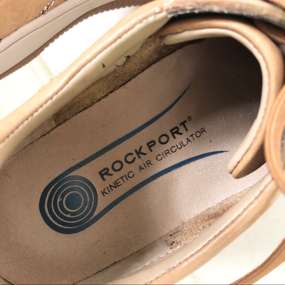 Rockport Men’s 8 WIDE tan lace up casual shoes leather comfort - Picture 9 of 12